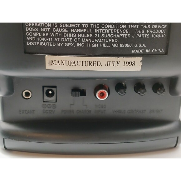 Vintage GPX Portable 5 Inch B/W CRT Retro Gaming TV & AM/FM Radio Works Great - Picture 14 of 16